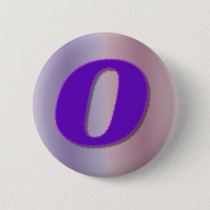 O purple monogram 6 cm round badge