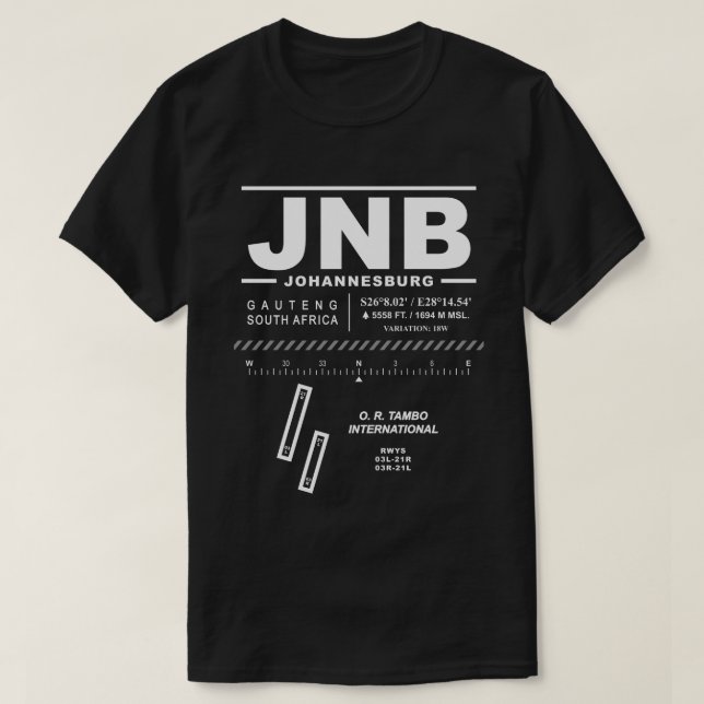 O. R. Tambo International Airport JNB T-Shirt (Design Front)