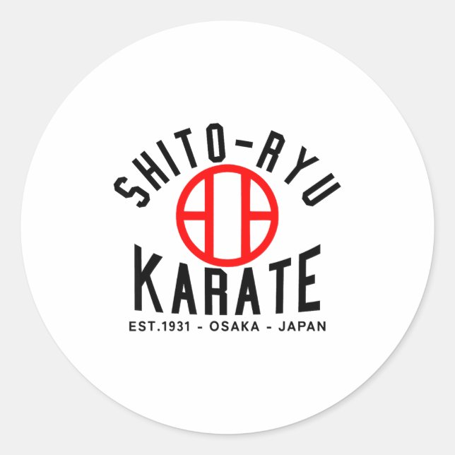 O-ryu Karate Japan Martial Arts  Classic Round Sticker (Front)
