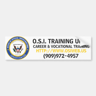 O.S.I. TRAINING UNIT, HTTP://WWW.OSIWEB.US, CAR... BUMPER STICKER