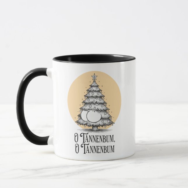 O Tannenbum Christmas Butt Bum Joke Mug (Left)