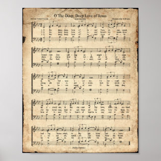 O the Deep Deep Love Vintage Hymn Poster