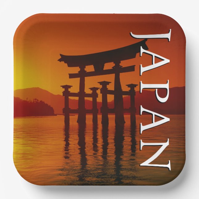 O-Torii Gate, Itsukushima Shrine | Miyajima, Japan Paper Plate (Front)