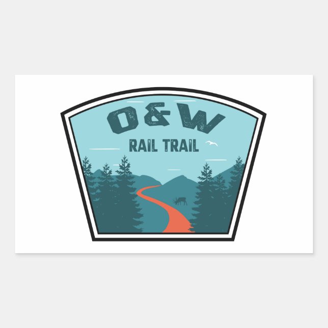 O&W Rail Trail Rectangular Sticker (Front)