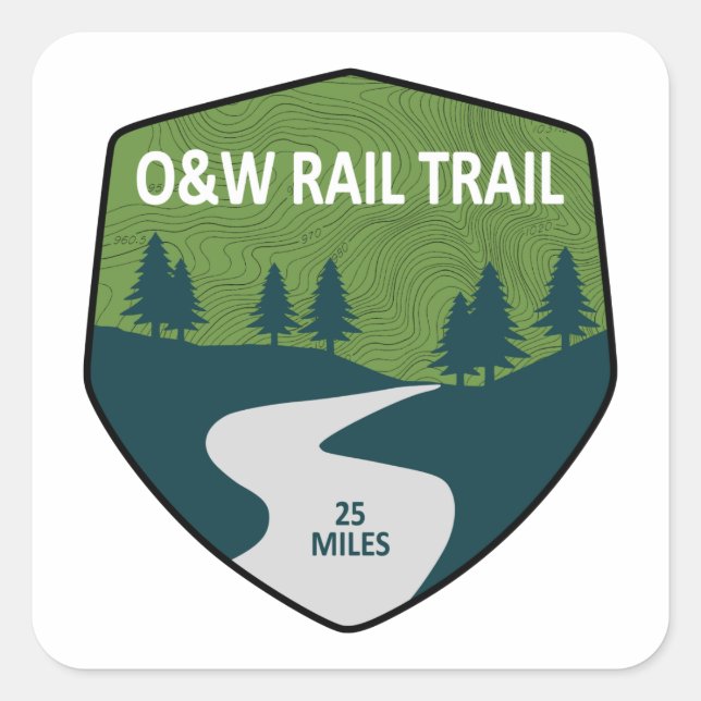 O&W Rail Trail Square Sticker (Front)