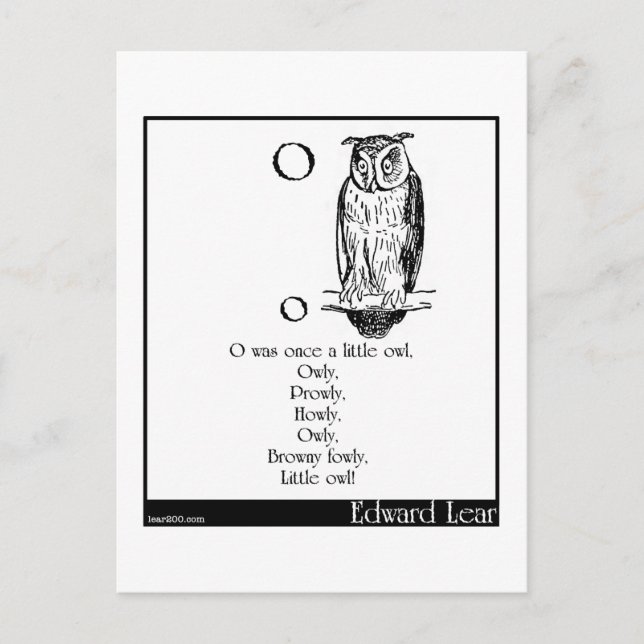 O was once a little owl postcard (Front)