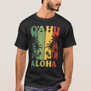 Oahu Aloha Hawaiian  Island Palm Beach Holiday T-Shirt