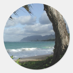 Oahu Beach Classic Round Sticker