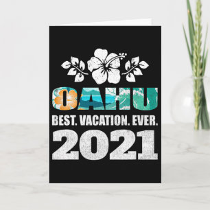 Oahu Best Vacation Ever Souvenir  Card