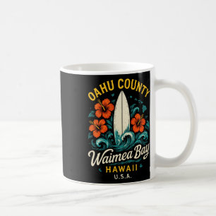 Oahu County Waimea Y - Hawaii Surfing Retro Coffee Mug