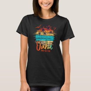 Oahu Hawaii Island Palm Beach Surfboard Vacation S T-Shirt