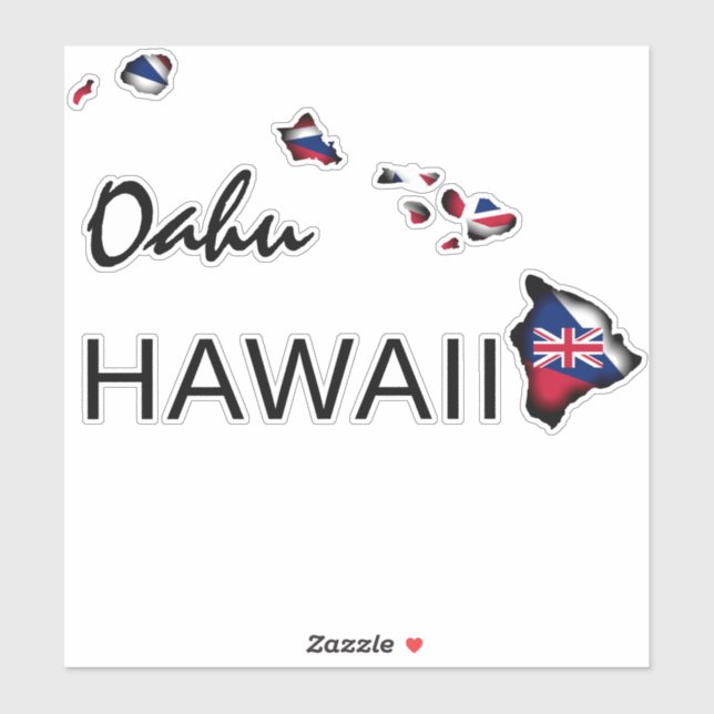 OAHU - HAWAII ISLANDS HI Flag BLK (Sheet)