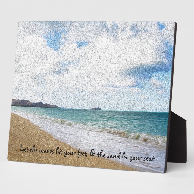 Oahu Hawaii Oil Paint Print & Quote Plaque (Side)