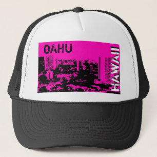 Oahu Hawaii pink city design scenic punk hat
