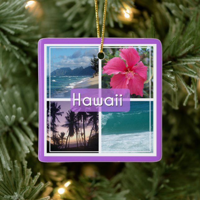 Oahu, Hawaii Seascape Ceramic Ornament (Tree)