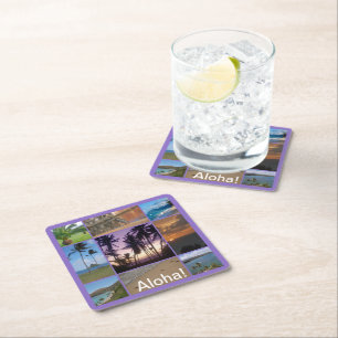 Oahu, Hawaii Square Paper Coaster