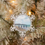 Oahu Hawaii Tropical Beach Snowflake Pewter Christmas Ornament<br><div class="desc">Enjoy this lovely digital photograph with oil paint effect of a remote tranquil beach in Oahu,  Hawaii. 
 
🌊🌊🌊🌊🌊 →
© HawaiiSands Designs
📷 tag #ShopHawaiiSands online
♥ Message me directly for any customisation to this design!</div>