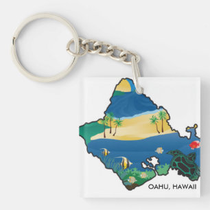 Oahu Hawaii Turtle Key Ring