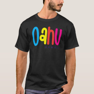 Oahu Hawaii Vintage colourful beach vacation aloha T-Shirt
