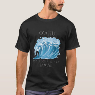 O'Ahu Hawaii Wave Aloha State T-Shirt