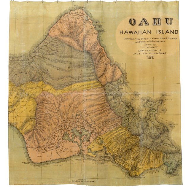 Oahu, Hawaiian Islands Shower Curtain (Front)