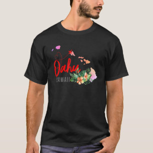 Oahu Map Matching Vacation Family Girls trip T-Shirt