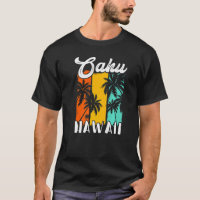 Oahu Palm Trees Beach Hawaiian Retro Vacation Fami