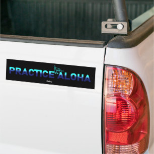Oahu Practice Aloha HIPacific Shaka (Hang loose) Bumper Sticker