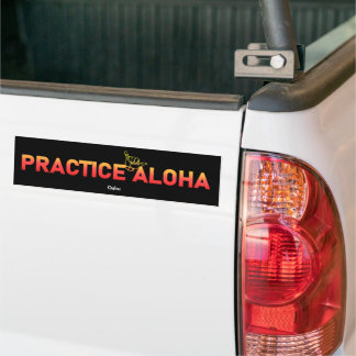 Oahu Practice Aloha Lava Shaka (Hang loose) Bumper Sticker
