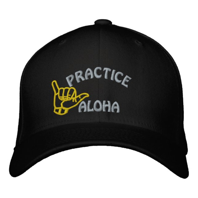 Oahu Practice Aloha Shaka (Hang loose) Embroidered Hat (Front)