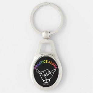 Oahu - Practice Aloha Shaka (Hang loose) Key Ring