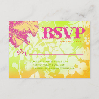 OAHU RSVP Floral Linen Paper Card