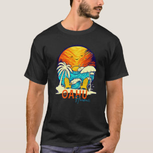 Oahu Sunset Beach Hawaiian Vacation Couples Family T-Shirt