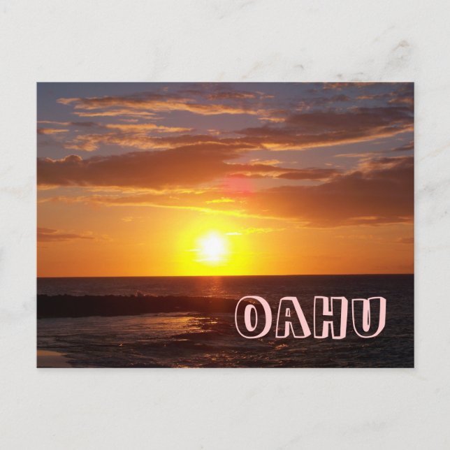 Oahu Sunset Postcard (Front)