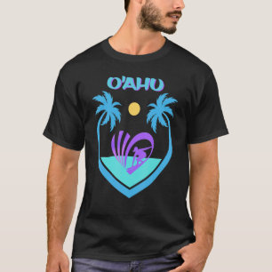 Oahu Surfing Palms Vacation Island Beach Hawaii Su T-Shirt