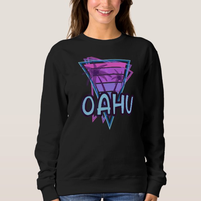 Oahu Vacation Vaporwave Aesthetic Sweatshirt (Front)