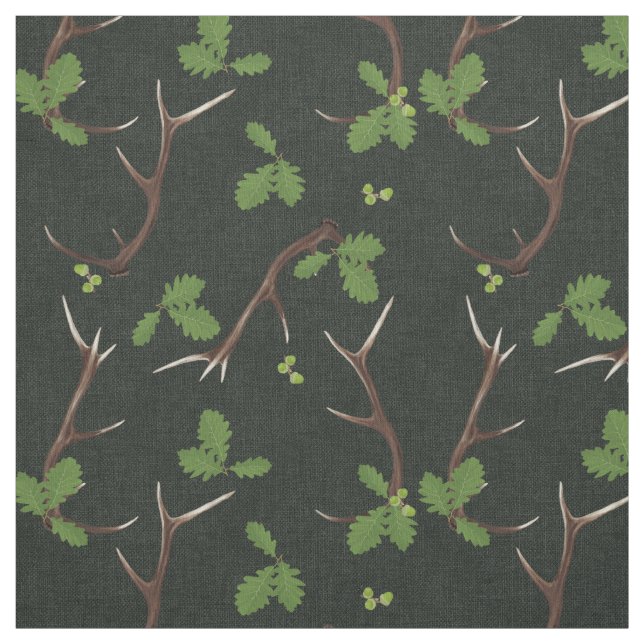 Oak and Antlers Fabric (Swatch)