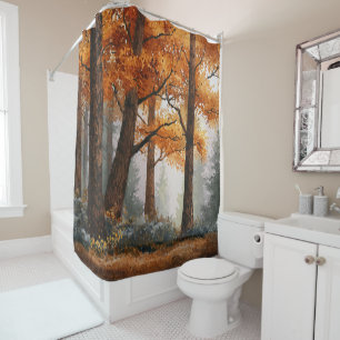 Oak Autumn Forest Shower Curtain