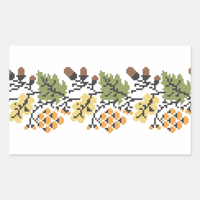 Oak autumnal background rectangular sticker (Front)