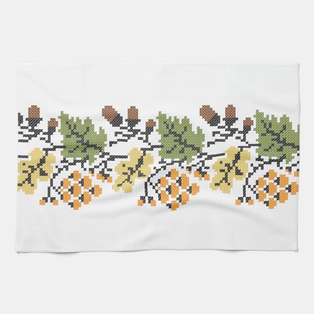 Oak autumnal background tea towel (Horizontal)