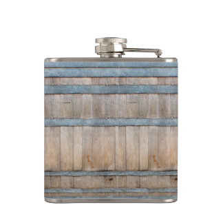 oak barrel pattern flask