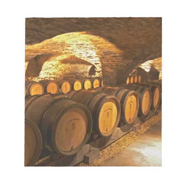 Oak barrles in the cellar at Domaine Comte Notepad (Front)