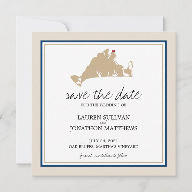Oak Bluffs Martha's Vineyard | Save the Date (Front)