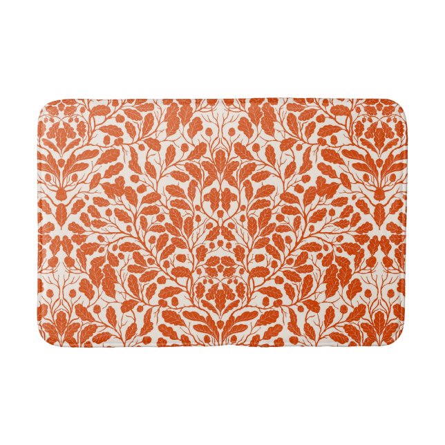 Oak branches and leaves, damask pattern in dark or bath mat (Front)