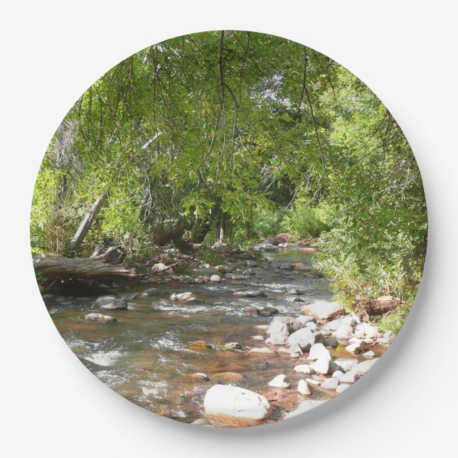 Oak Creek II in Sedona Arizona Nature Photography Paper Plate (Front)