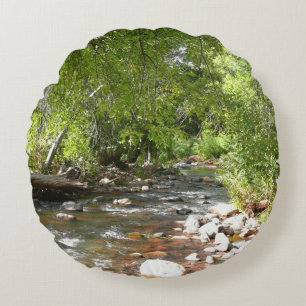 Oak Creek II in Sedona Arizona Nature Photography Round Cushion