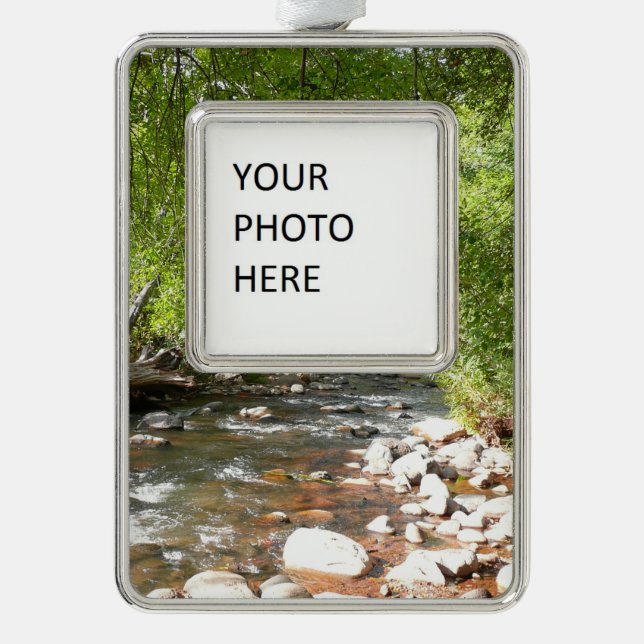 Oak Creek II in Sedona Arizona Nature Photography Silver Plated Framed Ornament (Front)