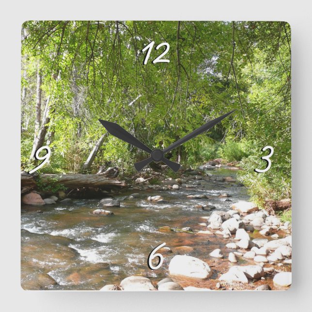 Oak Creek II in Sedona Arizona Nature Photography Square Wall Clock (Front)