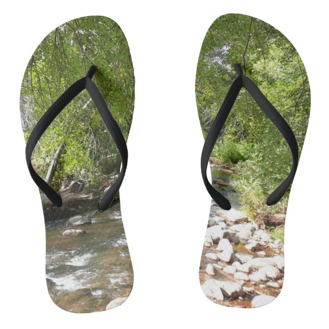 Oak Creek II in Sedona Arizona Nature Photography Thongs (Footbed)