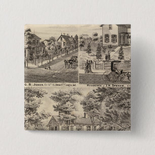 Oak Grove Farm residence of George Nebeker 15 Cm Square Badge